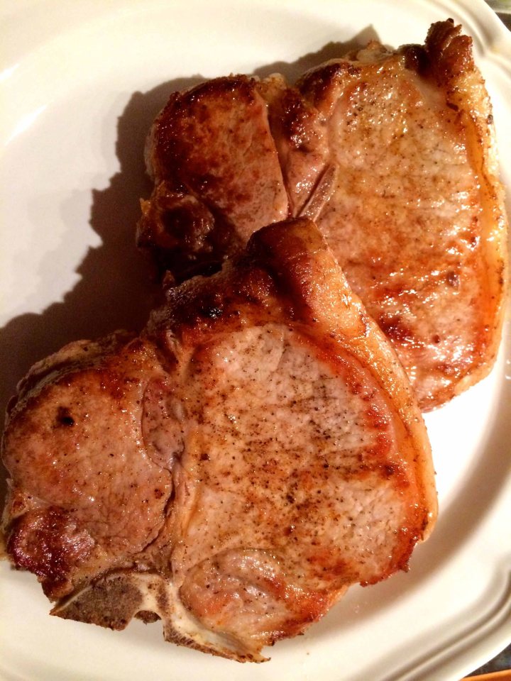 Pork chops browned
