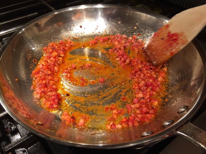 "Toasting" the tomato paste