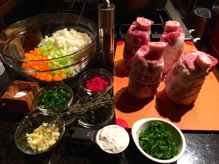 The prepped ingredients