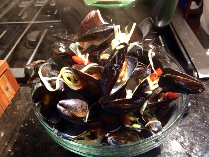 The opened mussels