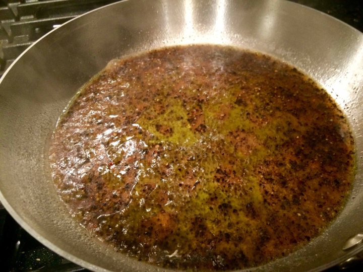 With the pasta water