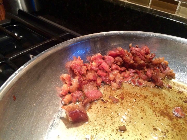 The browned guanciale