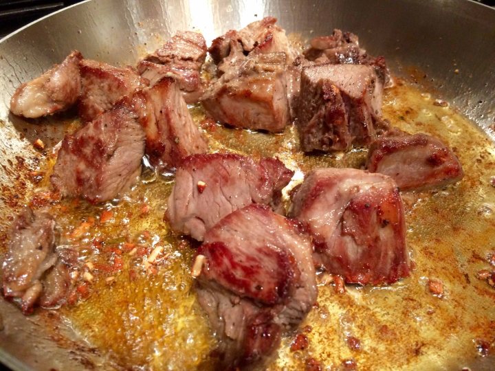 The browned lamb