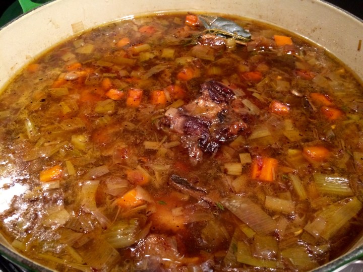 Oxtails returned to the soup